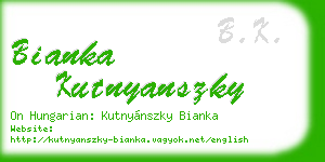 bianka kutnyanszky business card